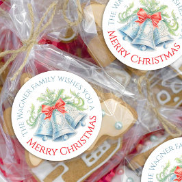 Pegatina Redonda Cintas de plata color de agua arco rojo arco de co