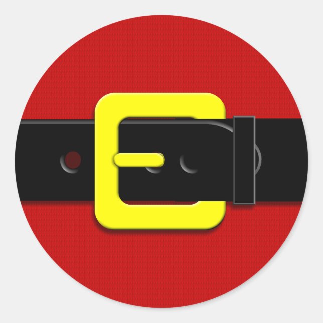 Pegatina Redonda Cinturón de Santa Claus (Anverso)