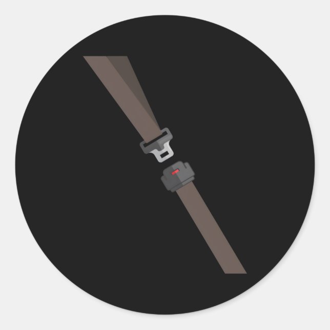 Pegatina Redonda Cinturón de seguridad falso del cinturón de seguri (Anverso)