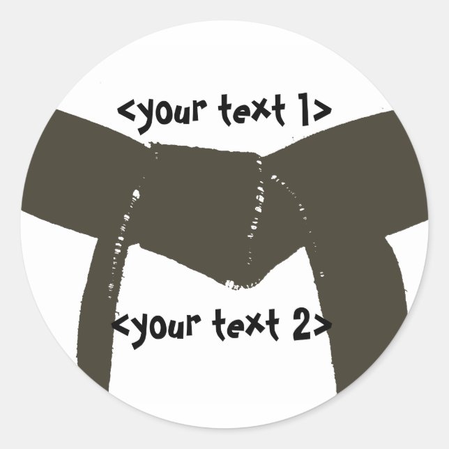 Pegatina Redonda Cinturón marcial de artes marciales (Anverso)