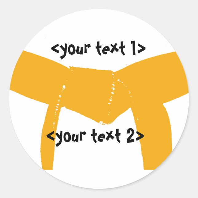 Pegatina Redonda Cinturón Naranja de artes marciales (Anverso)