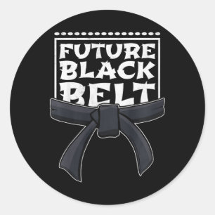 Pegatina Redonda Cinturón negro futuro