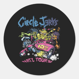 Pegatina Redonda Circle Jerks 91 Tour Ilustracion