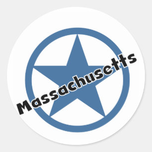 Pegatina Redonda Circle Massachusetts