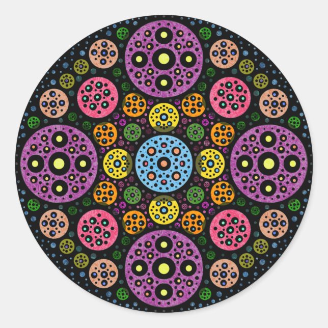 Pegatina Redonda Circles Galore (Anverso)