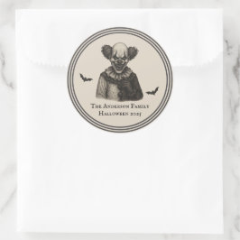 Pegatina Redonda Circo Antiguo | Tema de Carnaval Embrujado de Hall