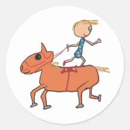 Pegatina Redonda Circo de equitación