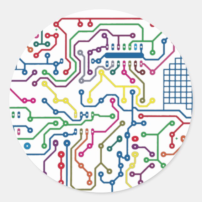 Pegatina Redonda Circuito (Anverso)