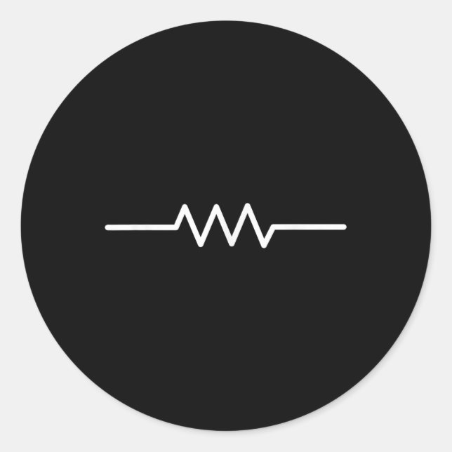 Pegatina Redonda Circuito de Ingeniería divertida con símbolo de re (Anverso)