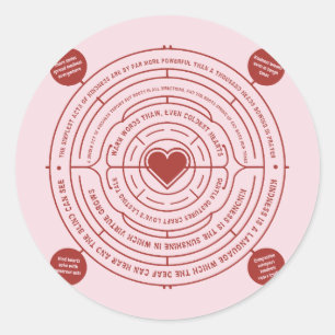 Pegatina Redonda Círculo de Afirmaciones Inspiradoras La Bondad Flo