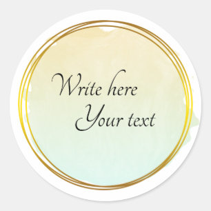 Pegatina Redonda Círculo de color de cal verde Clásico Círculo de o