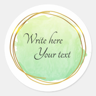 Pegatina Redonda Círculo de color de cal verde Clásico Círculo de o