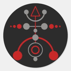 Pegatina Redonda círculo de cultivo V   negro