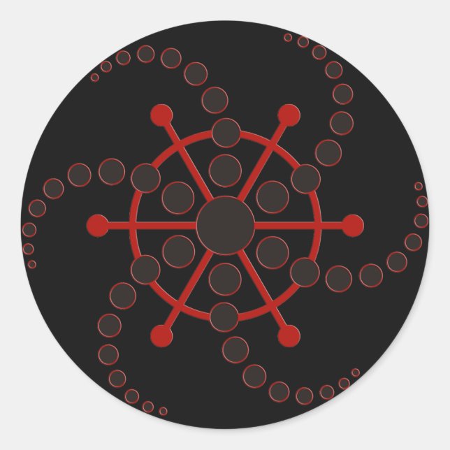 Pegatina Redonda círculo de cultivo VII | negro (Anverso)