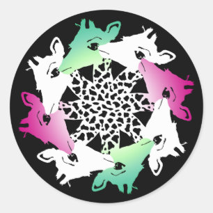 Pegatina Redonda círculo de girafes botón de imán liga clásica sti