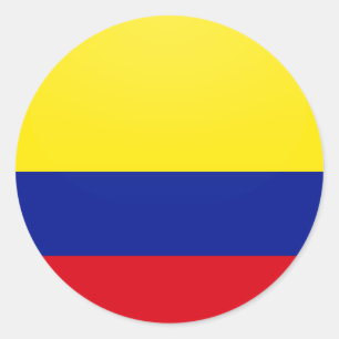 Pegatina Redonda Círculo de la bandera de la calidad de Colombia