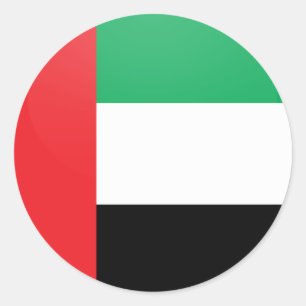 Pegatina Redonda Círculo de la bandera de la calidad de los Uae