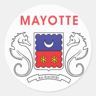Pegatina Redonda Círculo de la bandera de la calidad de Mayotte