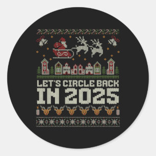 Pegatina Redonda Círculo de Navidades en 2025