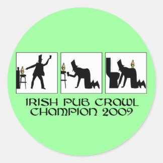 Pegatina Redonda Círculo divertido de pub irlandés