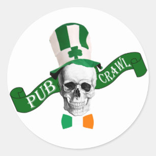 Pegatina Redonda Círculo divertido de pub irlandés