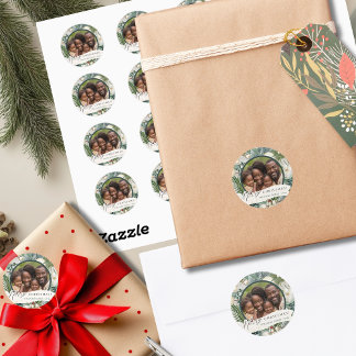 Pegatina Redonda Círculo elegante y encantador foto familiar de mar