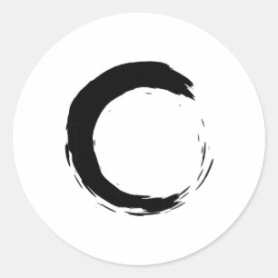 Pegatina Redonda Círculo Enso de meditación mindfulness budista