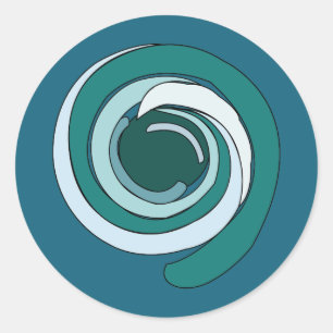 Pegatina Redonda Círculo geométrico moderno