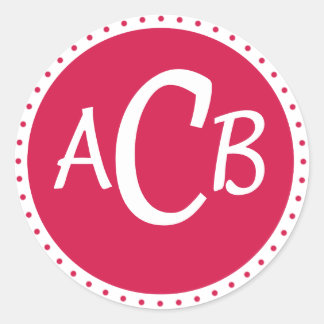 Pegatina Redonda círculo monongráfico - rosa