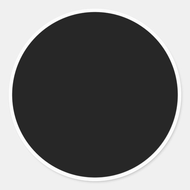 Pegatina Redonda Círculo negro con marco de círculo blanco (Anverso)