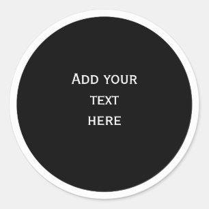 Pegatina Redonda Círculo negro con PLANTILLA de marco de círculo bl