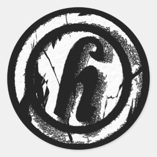 Pegatina Redonda Círculo rajado H