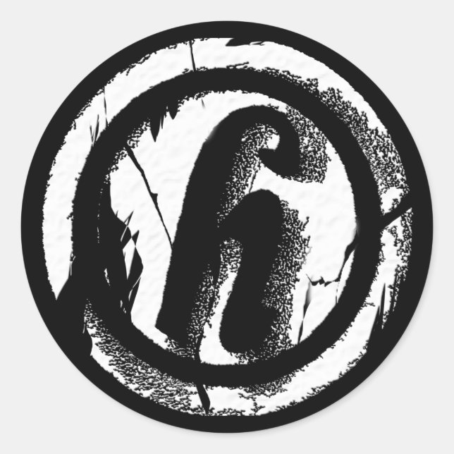 Pegatina Redonda Círculo rajado H (Anverso)