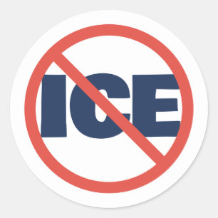 Pegatina Redonda Círculo Rojo Opinión Política Anti-Trump ICE