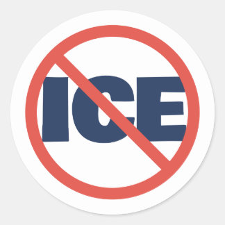 Pegatina Redonda Círculo Rojo Opinión Política Anti-Trump ICE