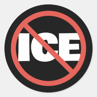 Pegatina Redonda Círculo Rojo Opinión Política Anti-Trump ICE