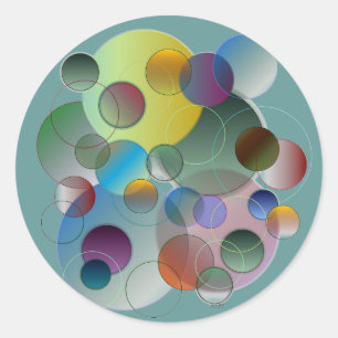 Pegatina Redonda Círculos, anillos, formas geométricas