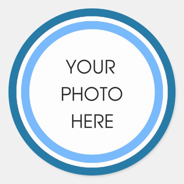 Pegatina Redonda Círculos azules para bebés (Anverso)