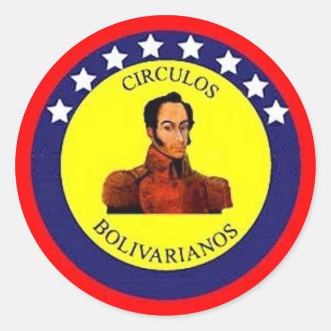 Pegatina Redonda Circulos Bolivarianos (Anverso)
