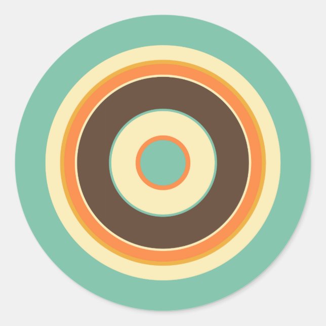Pegatina Redonda Círculos coloridos 02 (Anverso)