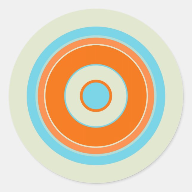 Pegatina Redonda Círculos coloridos 03 (Anverso)