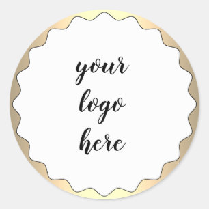 Pegatina Redonda Círculos dorados Purpurina de borde Personalizado 