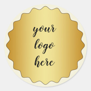 Pegatina Redonda Círculos dorados Purpurina de borde Personalizado 