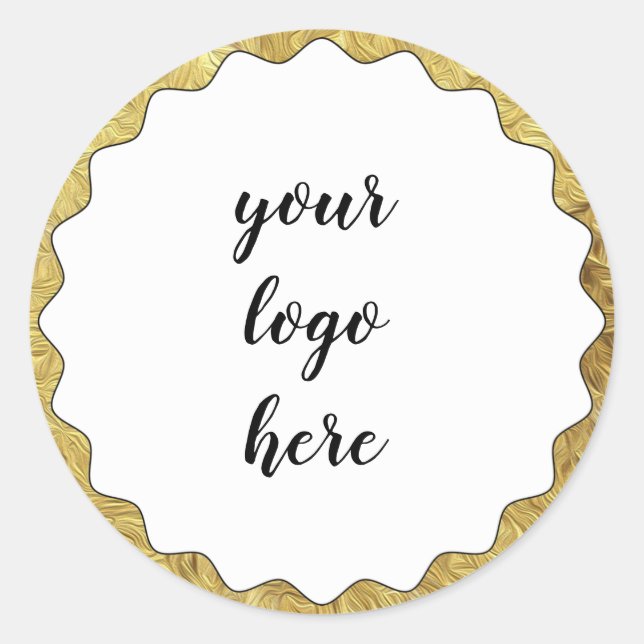 Pegatina Redonda Círculos dorados Purpurina de borde Personalizado  (Anverso)