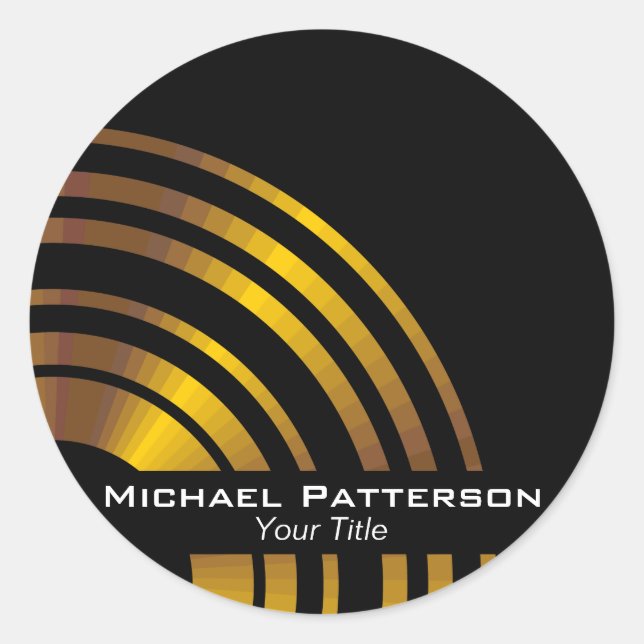 Pegatina Redonda Círculos ejecutivos modernos Profesionales Persona (Anverso)