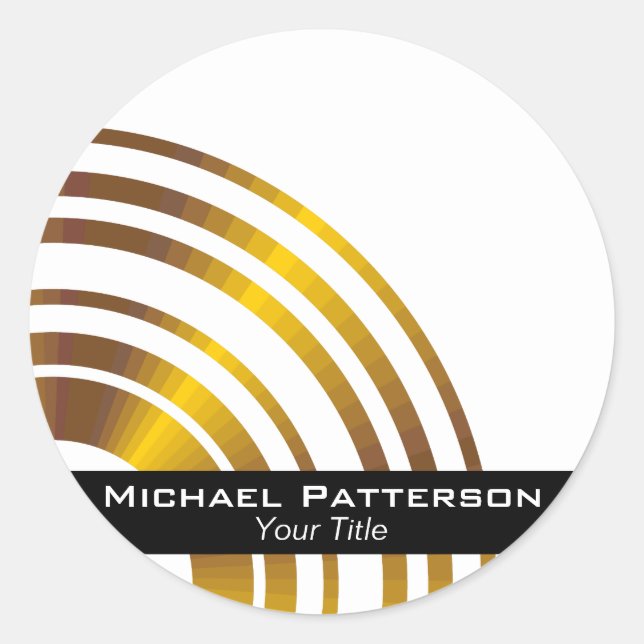 Pegatina Redonda Círculos ejecutivos modernos Profesionales Persona (Anverso)