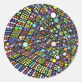 Pegatina Redonda Círculos geométricos coloridos