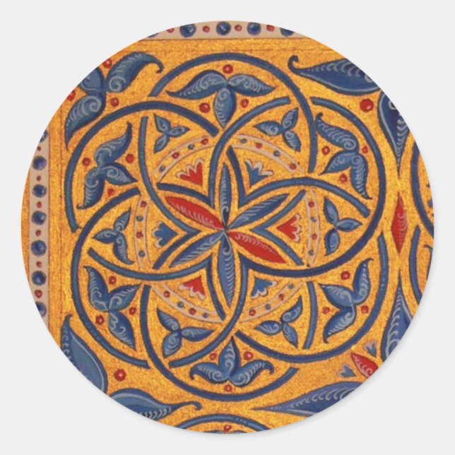 Pegatina Redonda Círculos medievales (Anverso)