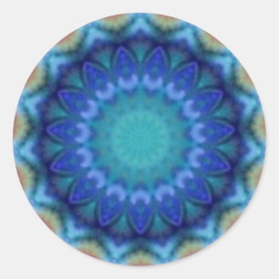 Pegatina Redonda CÍRCULOS PSICODELICOS turquesa azul violeta rosa