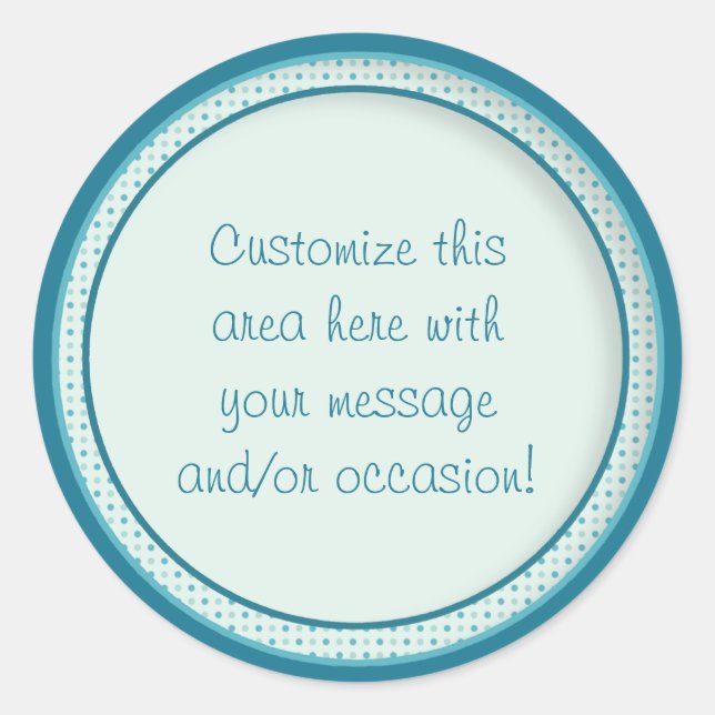 Pegatina Redonda Círculos/puntos verde azulados (1) (Anverso)